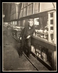 Thomas Edison in his laboratory